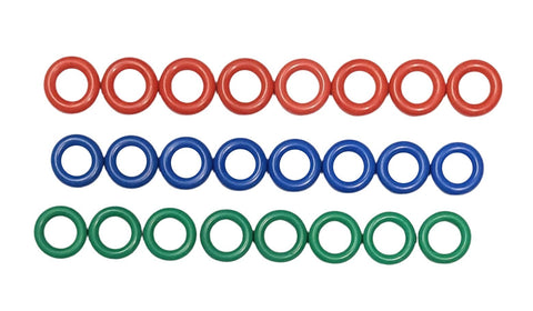 Set of 24 O-rings (8 Blue, 8 Red, & 8 Green, Brown, or Purple)