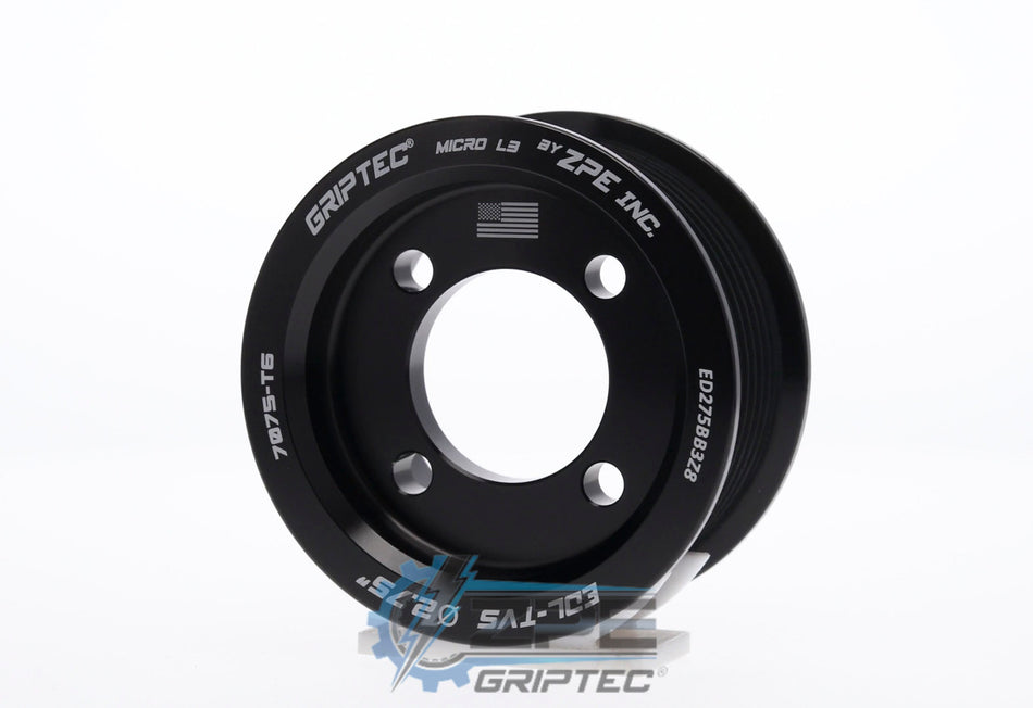 2.75" 8 Rib ZPE GripTec® 2pc Edelbrock TVS L3 Black Pulley Only