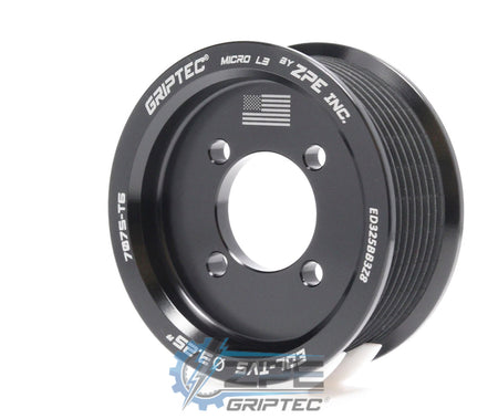 3.25" 8 Rib ZPE GripTec® 2pc Edelbrock TVS L3 Black Pulley Only