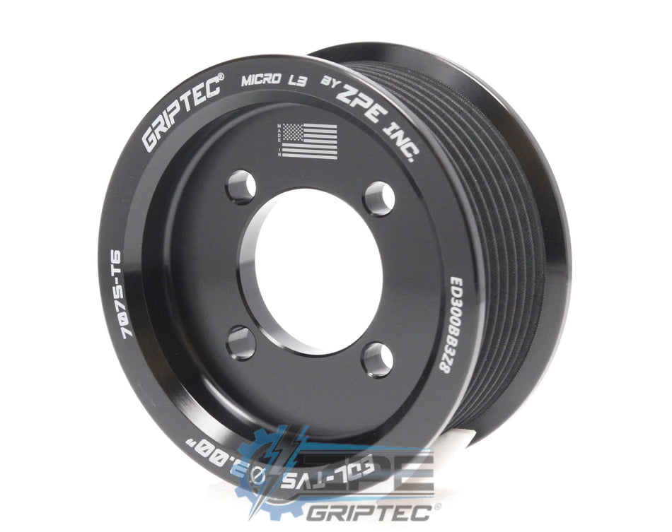 3.00" 8 Rib ZPE GripTec® 2pc Edelbrock TVS L3 Black Pulley Only