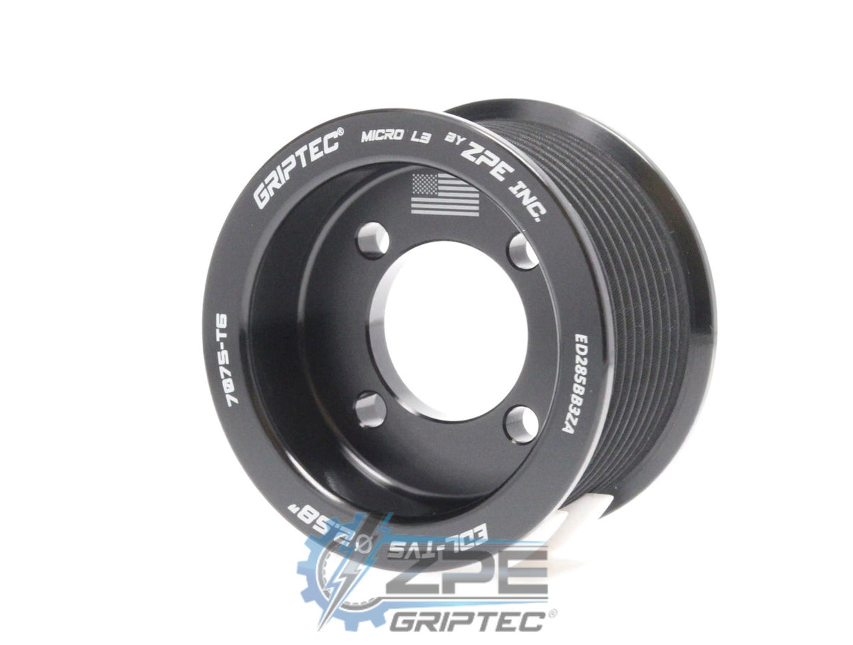 2.85" 10 Rib ZPE GripTec® 2pc Edelbrock TVS L3 Black Pulley Only