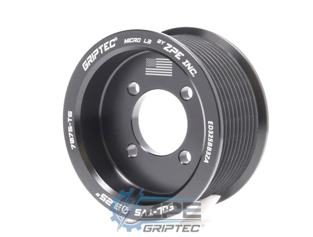 3.25" 10 Rib ZPE GripTec® 2pc Edelbrock TVS L3 Black Pulley Only