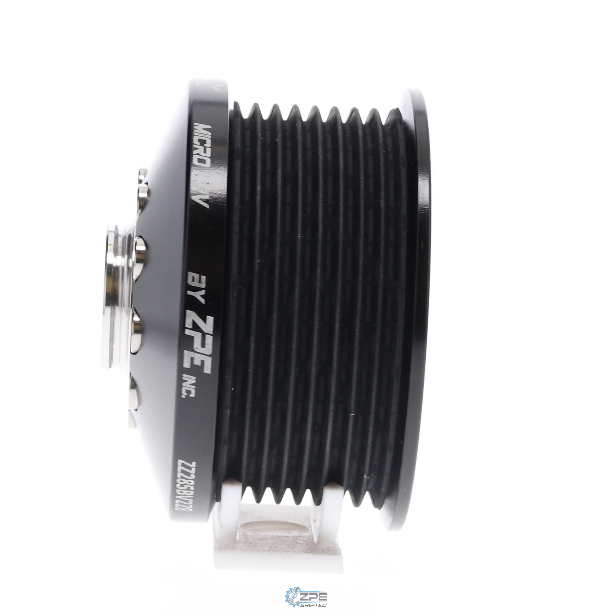 2.85" 8 Rib ZPE GripTec® 2pc MKII LSA L2V Black Pulley & Hub Kit