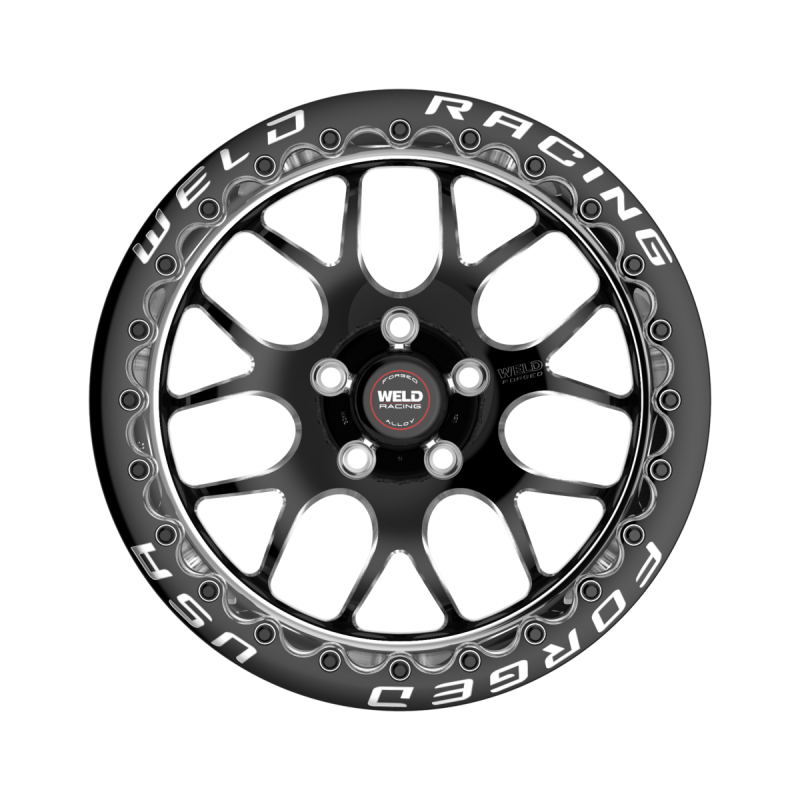 Weld S77 Beadlock 15x8/5x114.3/5.5 BS/3.18 HB - Black Center - Polished Shell - Black SBL MT Wheel