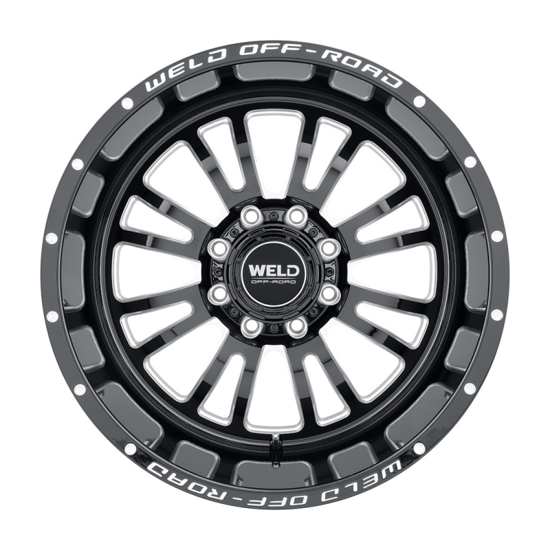 Weld Slingblade 20x12 / 8x180 / 4.75 BS / 124.3 HB - Gloss Black Milled - Non-BL Wheel