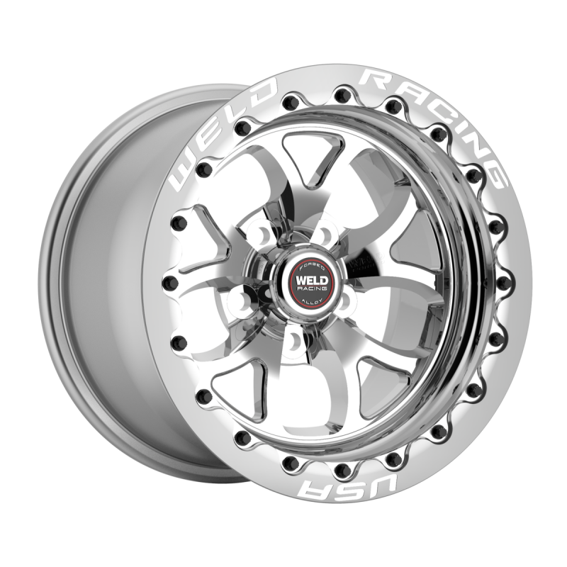 Weld S76 Beadlock 15x10/5x115/6.5 BS/3.18 HB-Polished Center-Polished Shell-Black SBL MT Wheel