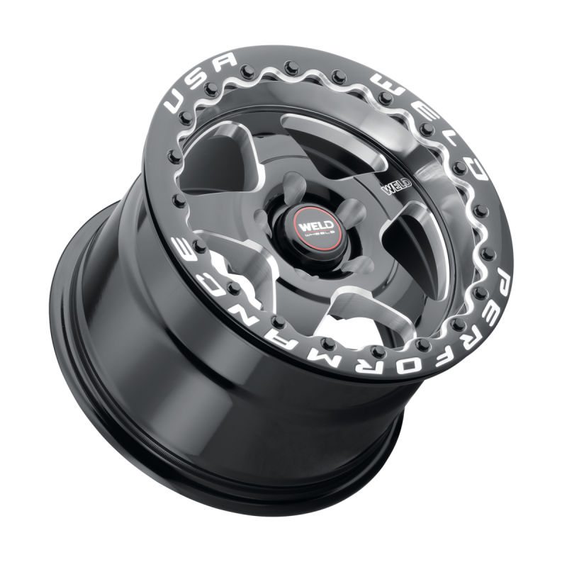 Weld 18x10 Ventura Bead Lock 5x114.3 ET45 BS7.27 Gloss BLK MIL DIA 78.1