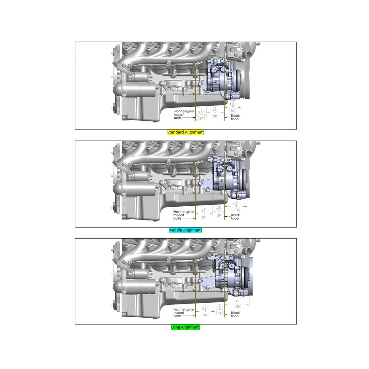 Low-Mount LS Drive System (A/C) w/ Sanden SD7 Compressor - Passenger's Side