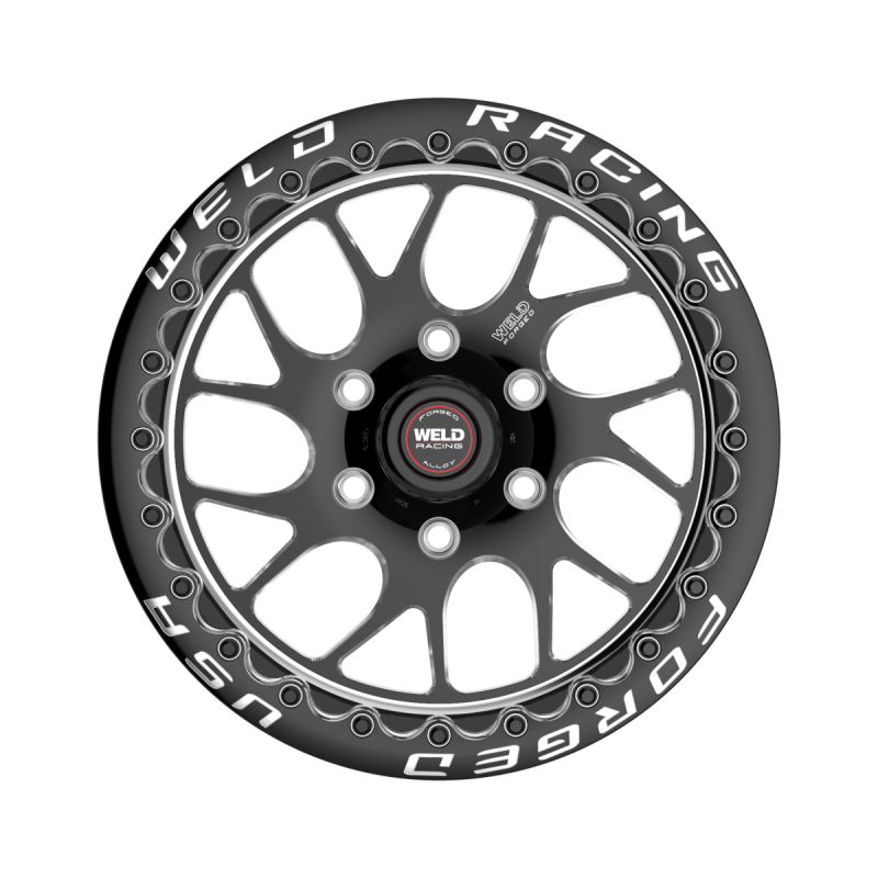 Weld S78 HD Beadlock 17x9.5/6x135/6.2 BS/3.54 HB - Black Center - Polished Shell - Black SBL Wheel