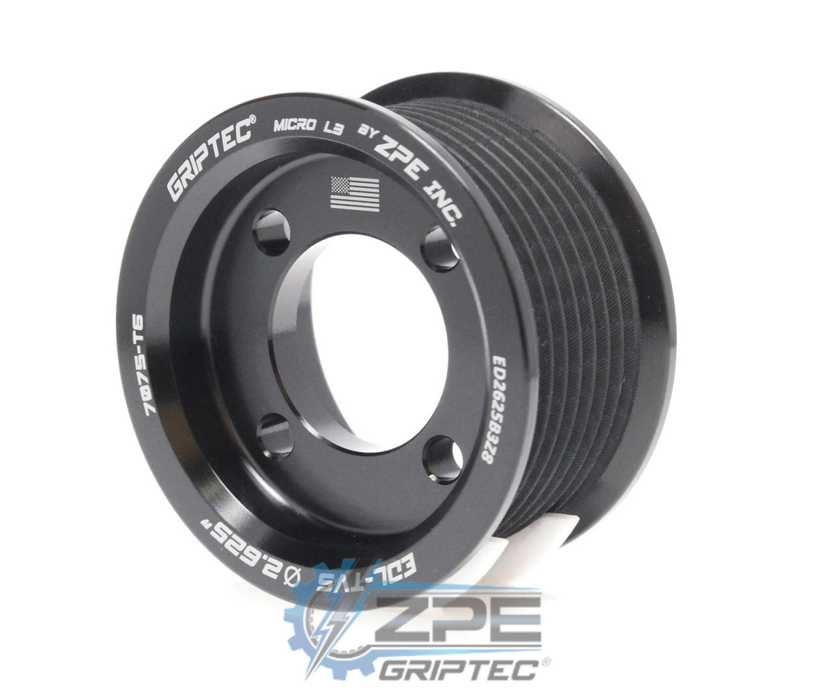 2.625" 8 Rib ZPE GripTec® 2pc Edelbrock TVS L3 Black Pulley Only