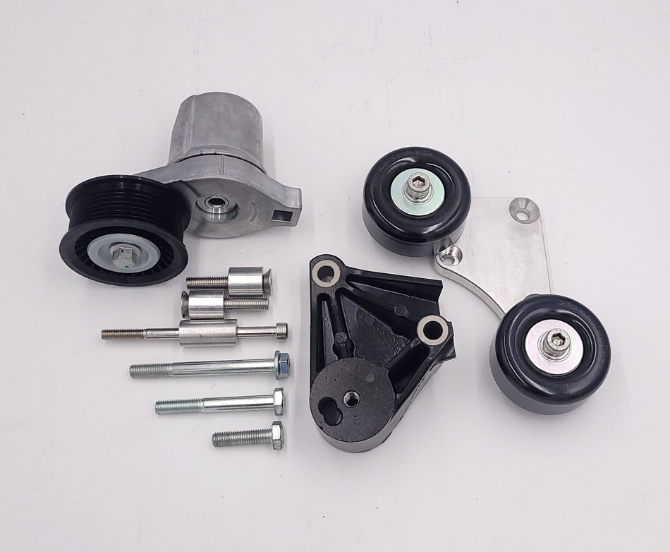 2010-2015 Camaro SS Tensioner / Idler bracket for LSA conversion - with Idler pulleys 102-1-BK
