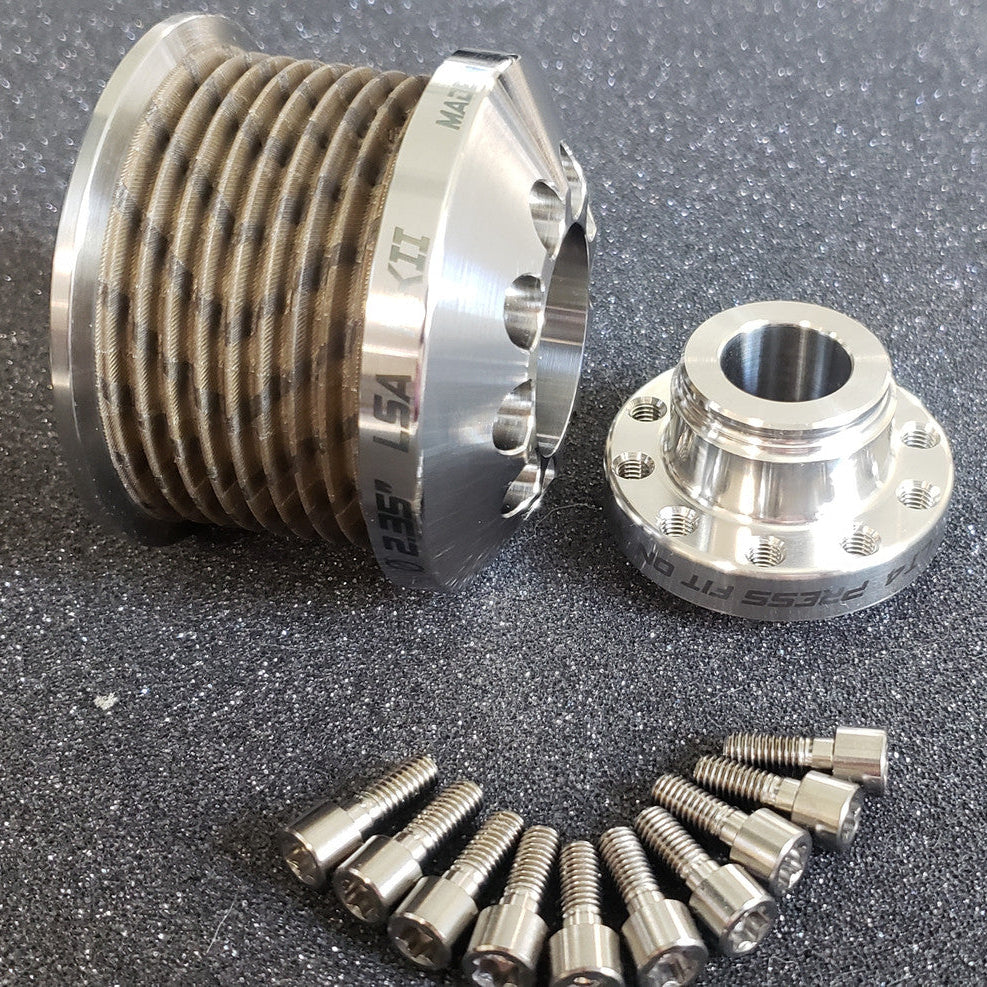 2.35" 8 Rib ZPE GripTec® 2pc MKII LSA L2V Stainless Pulley & Hub Kit