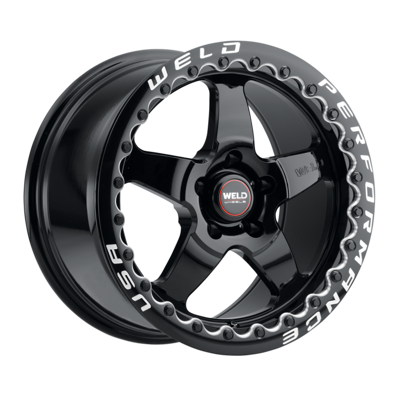 Weld S904 17X10 Ventura Drag Beadlock 5X120 ET45 BS7.15 Gloss Black MIL