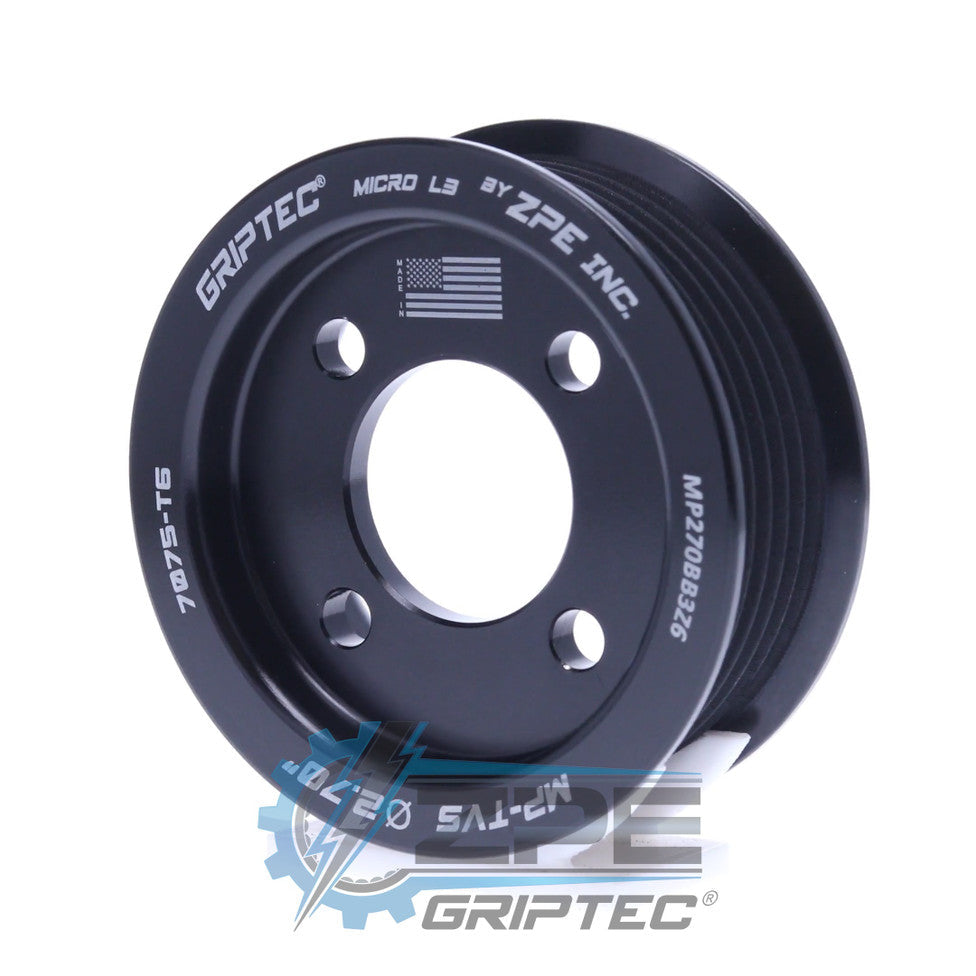2.70" 6 Rib ZPE GripTec® 2pc Magnuson TVS L3 Black Pulley Only