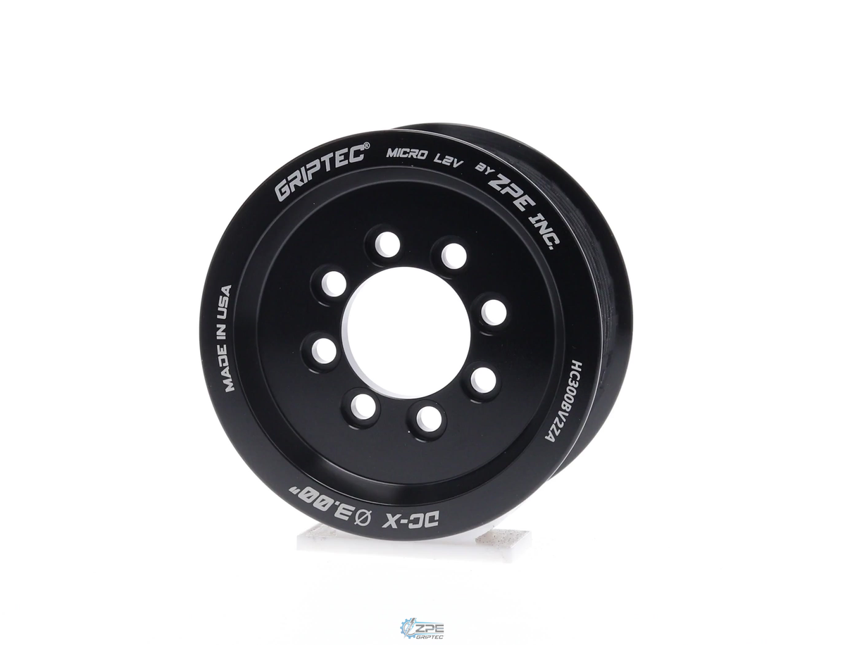 3.00" 10 Rib ZPE GripTec® 2pc HellCat L2V Black Pulley Only