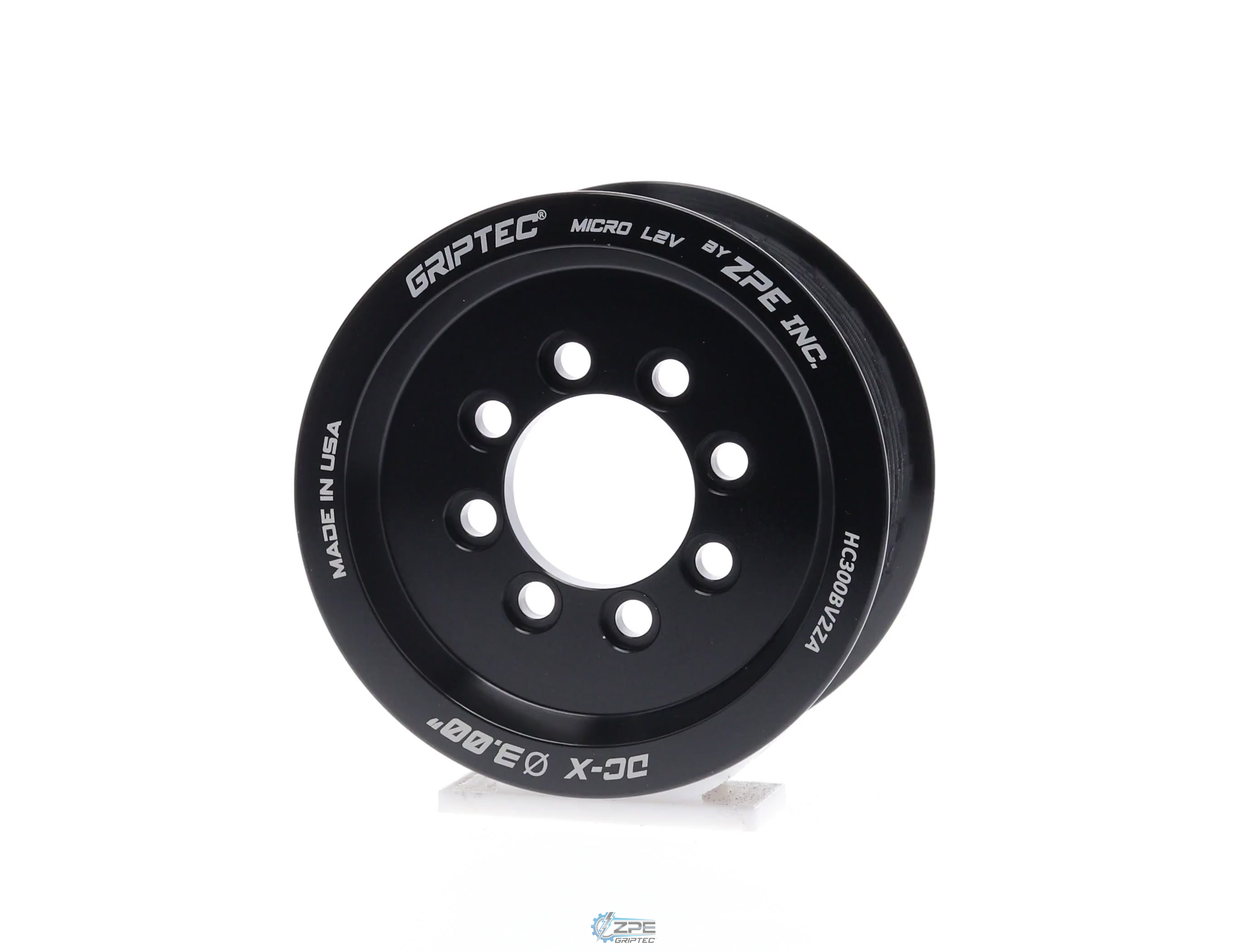 3.00" 10 Rib ZPE GripTec® 2pc HellCat L2V Black Pulley Only