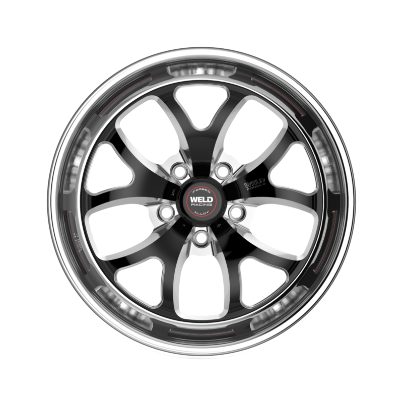 Weld S76 Beadlock 17x11/5x4.75/4.5 BS/3.18 HB - Black Center - Polished Shell - Black SBL MT Wheel