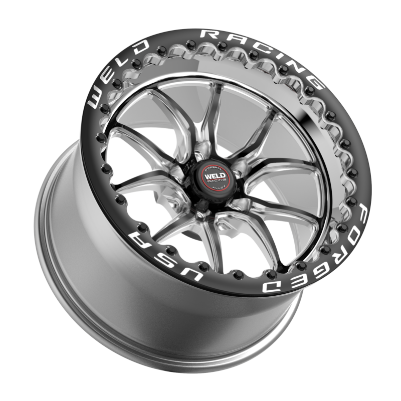 Weld S85 Beadlock 17x11/5x120.65/7.7 BS/3.18 HB - Black Center - Polished Shell - Black SBL Wheel