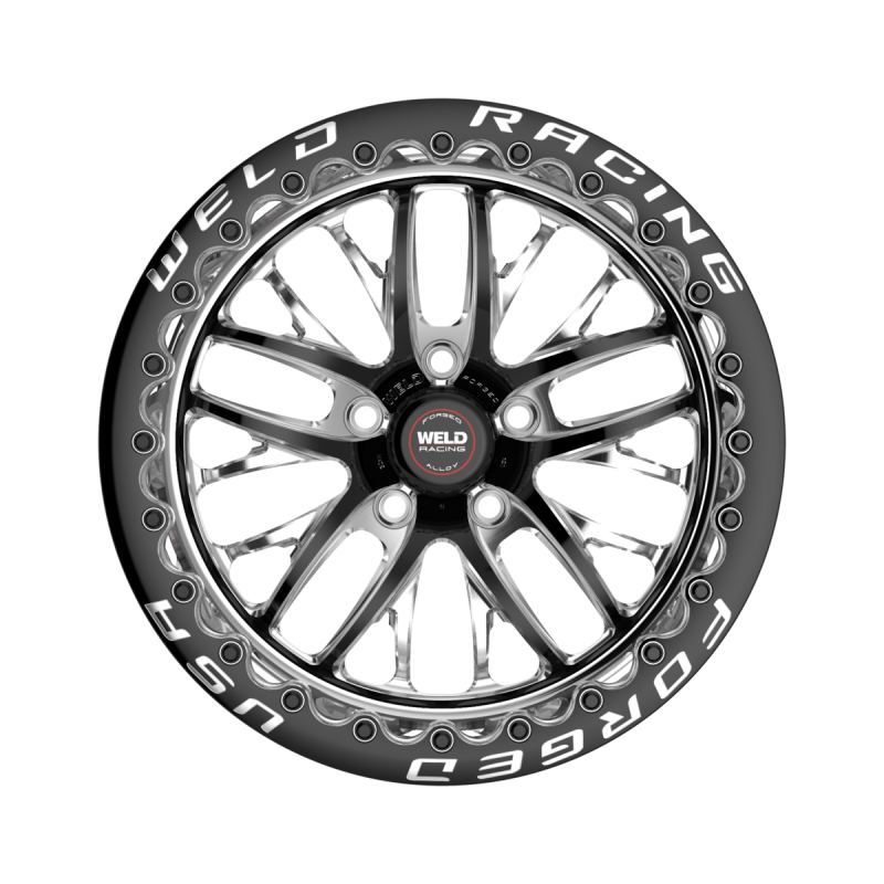 Weld S82 Beadlock 15x10/5x114.3/6.5 BS/3.18 HB - Black Center - Polished Shell - Black SBL MT Wheel