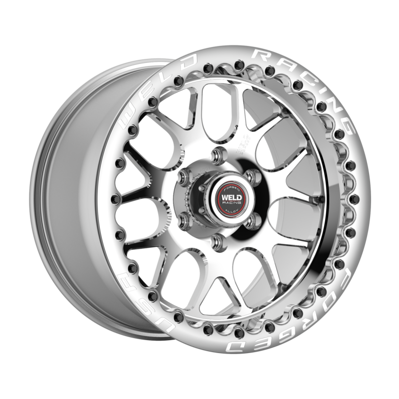 Weld S77 HD Beadlock 15x10/6x127/7.5 BS/3.18 HB-Polished Center-Polished Shell-Black SBL MT Wheel