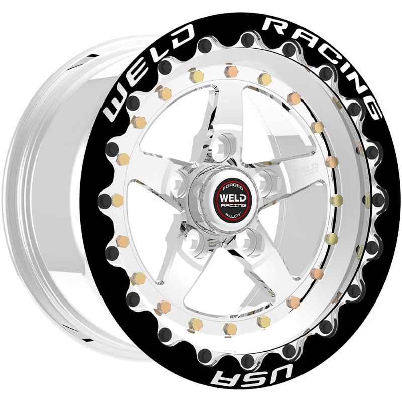 Weld Weldstar Beadlock 15x10/5x120/7.5 BS/3.18 HB-Polished Center-Polished Shell-Black SBL MT Wheel