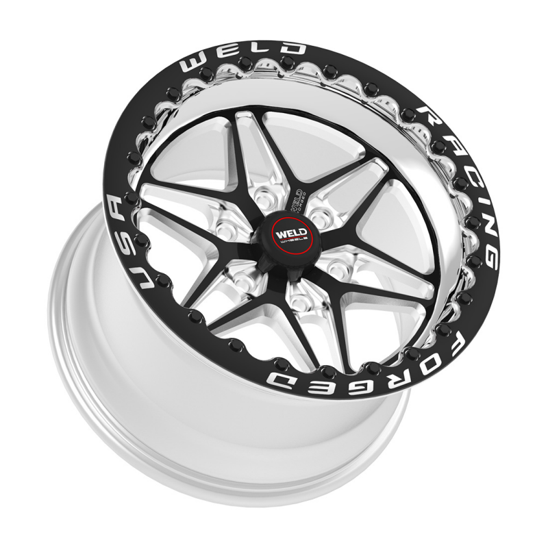 Weld S81 HD Beadlock 17x10/6x139.7/6.2 BS/3.54 HB - Black Center - Polished Shell - Black SBL Wheel
