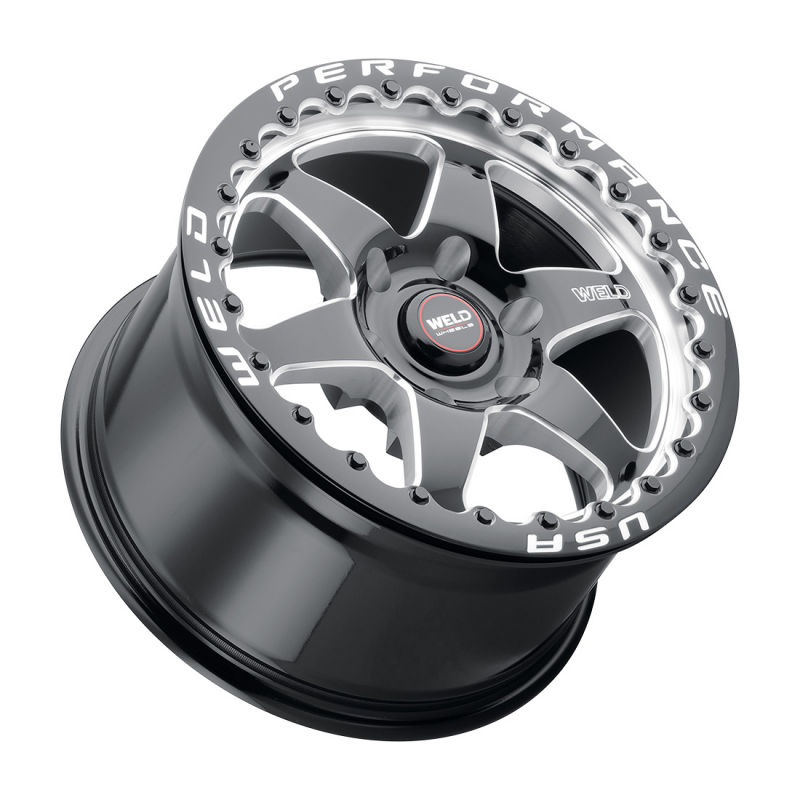 Weld S909 20x10 Ventura 6 Beadlock 6x139.7 ET12 BS6.00 Gloss BLK MIL DIA 106.1