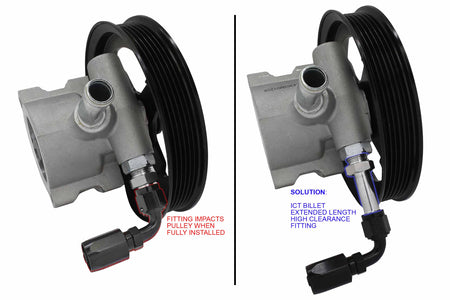 6AN Male Flare M16-1.5 Oring Extended Power Steering Fitting