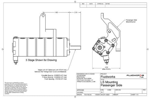 FluidWorks LS Wet Sump / Dry Sump Passenger Side Mounting Bracket