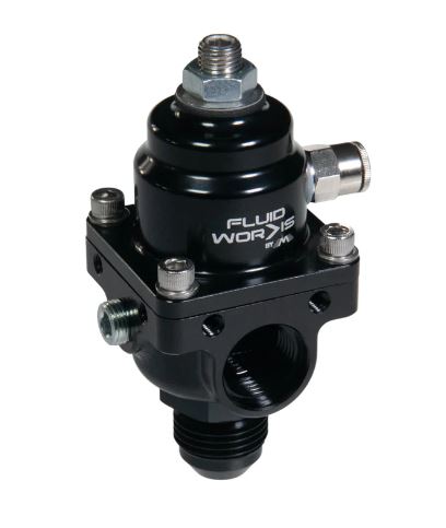 Fluidworks 3-6 gpm Fuel Pressure Regulator 35-70 psi 180 Degree Fittings