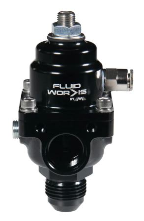 Fluidworks 3-6 gpm Fuel Pressure Regulator 35-70 psi 180 Degree Fittings