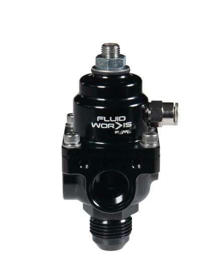 Fluidworks 3-6 gpm Fuel Pressure Regulator 35-70 psi 90 Degree Fittings