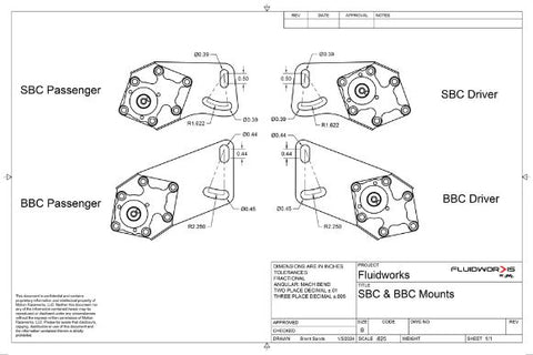 Fluidworks Single Stage Belt Drive Racing External Wet Sump Oil Pump sketch 4