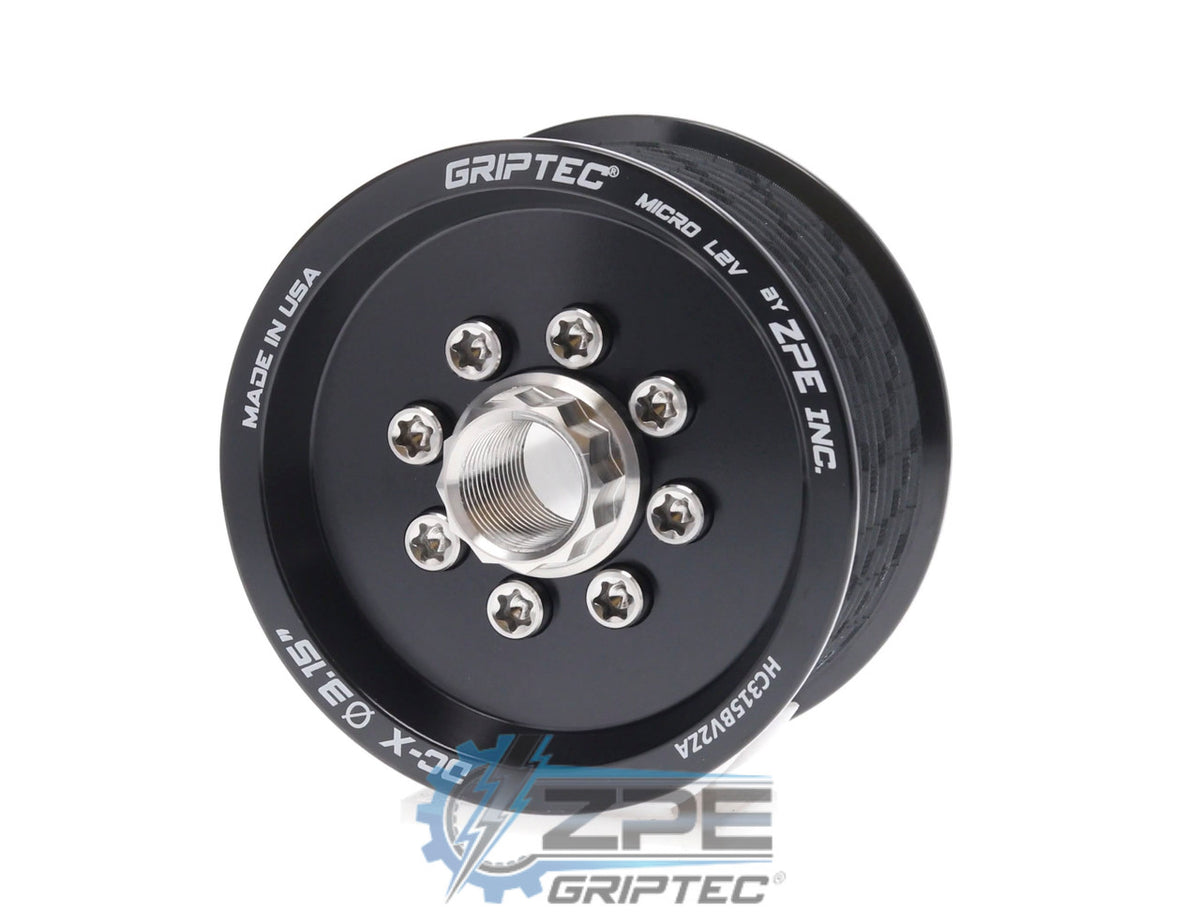 3.15" 10 Rib ZPE GripTec® 2pc HellCat L2V Black Pulley & Hub Kit