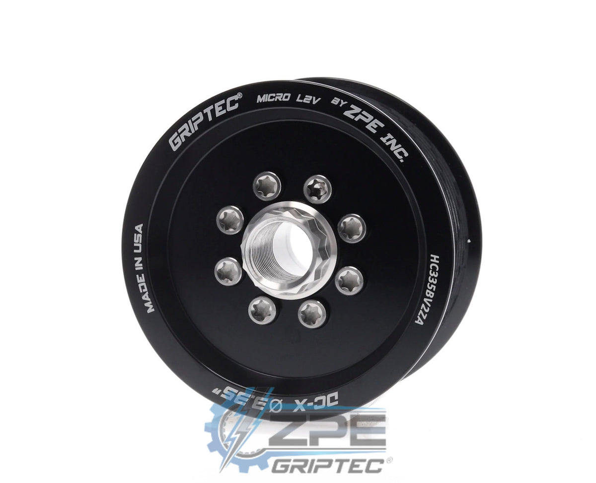 3.35" 10 Rib ZPE GripTec® 2pc HellCat L2V Black Pulley & Hub Kit