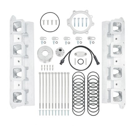 ICT Billet Hellcat Supercharger to LS Cathedral Head Adapter Kit