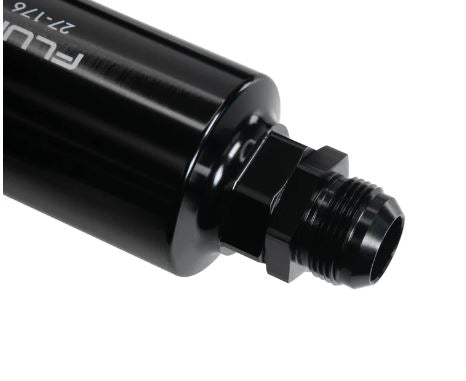 Fluidworks Dual Outlet -12AN / Single -16AN Inlet Fuel Post Filter w/ mount (10 Micron) 27-176