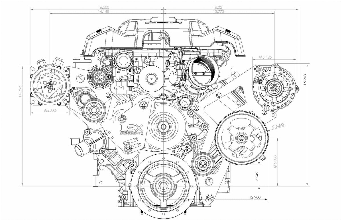 Bundle - ALT/PS/AC/Race Drive - Tumble Finish - 8 Rib OEM