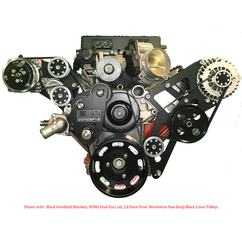 LSA / ZL1 Supercharger Race Drive High Mount Accessory Drive Bundle (ALT,PS,A/C)