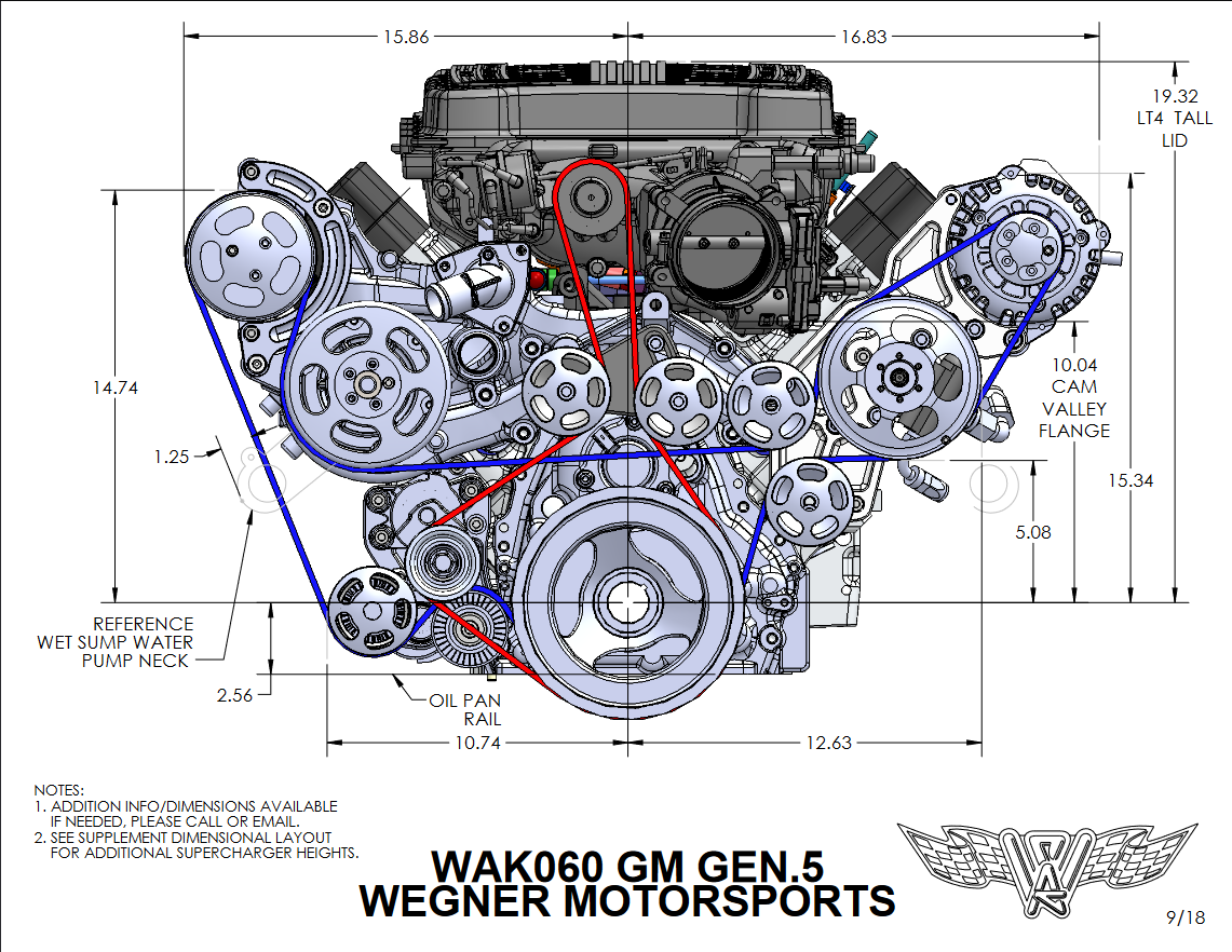Wegner Automotive LTX LT4 Supercharger Drive Kit LT4 Wet/Dry Sump