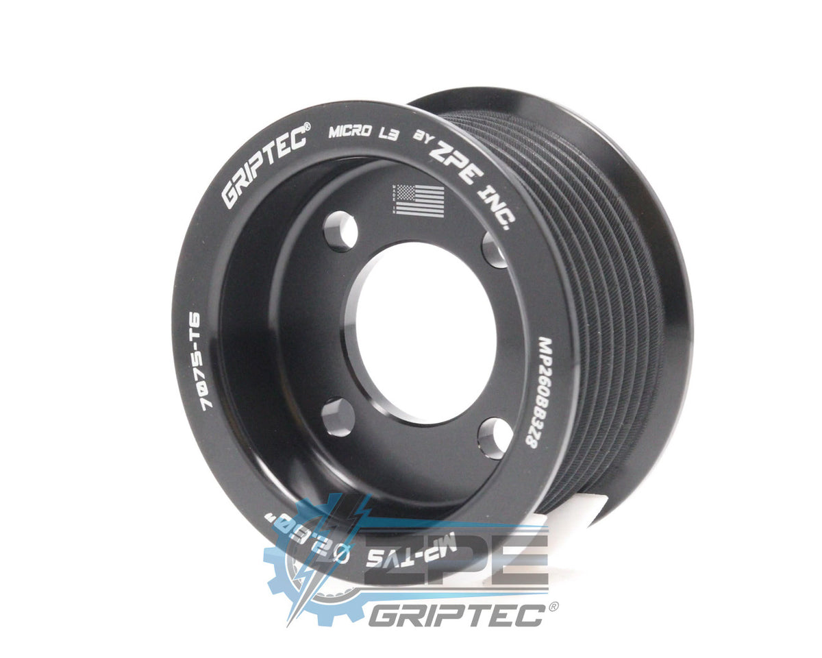 2.60" 8 Rib ZPE GripTec® 2pc Magnuson TVS L3 Black Pulley Only