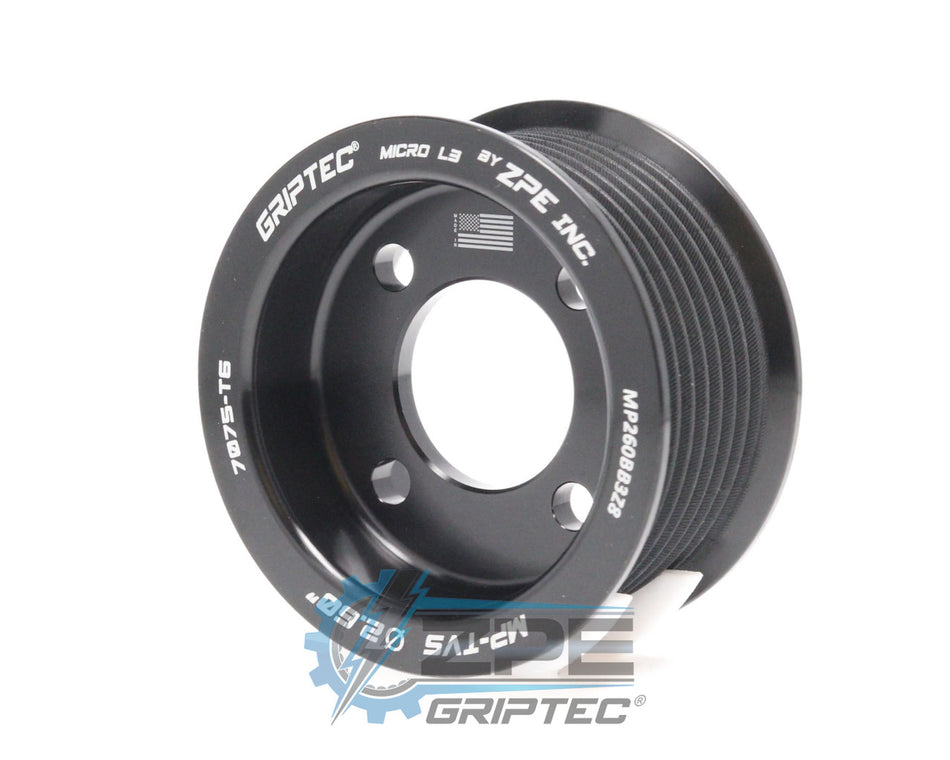 2.60" 8 Rib ZPE GripTec® 2pc Magnuson TVS L3 Black Pulley Only