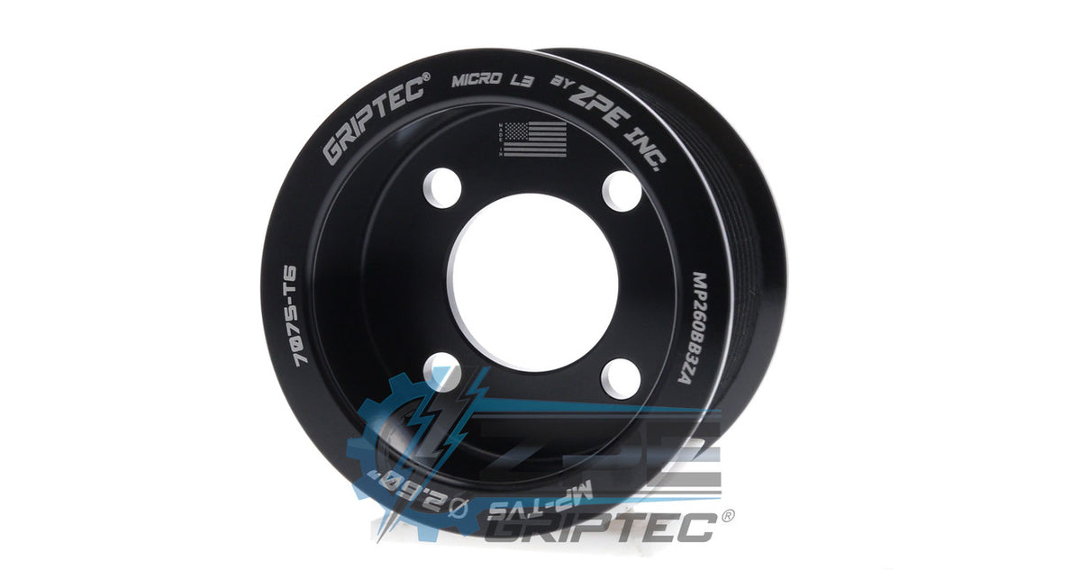 2.60" 10 Rib ZPE GripTec® 2pc Magnuson TVS L3 Black Pulley Only