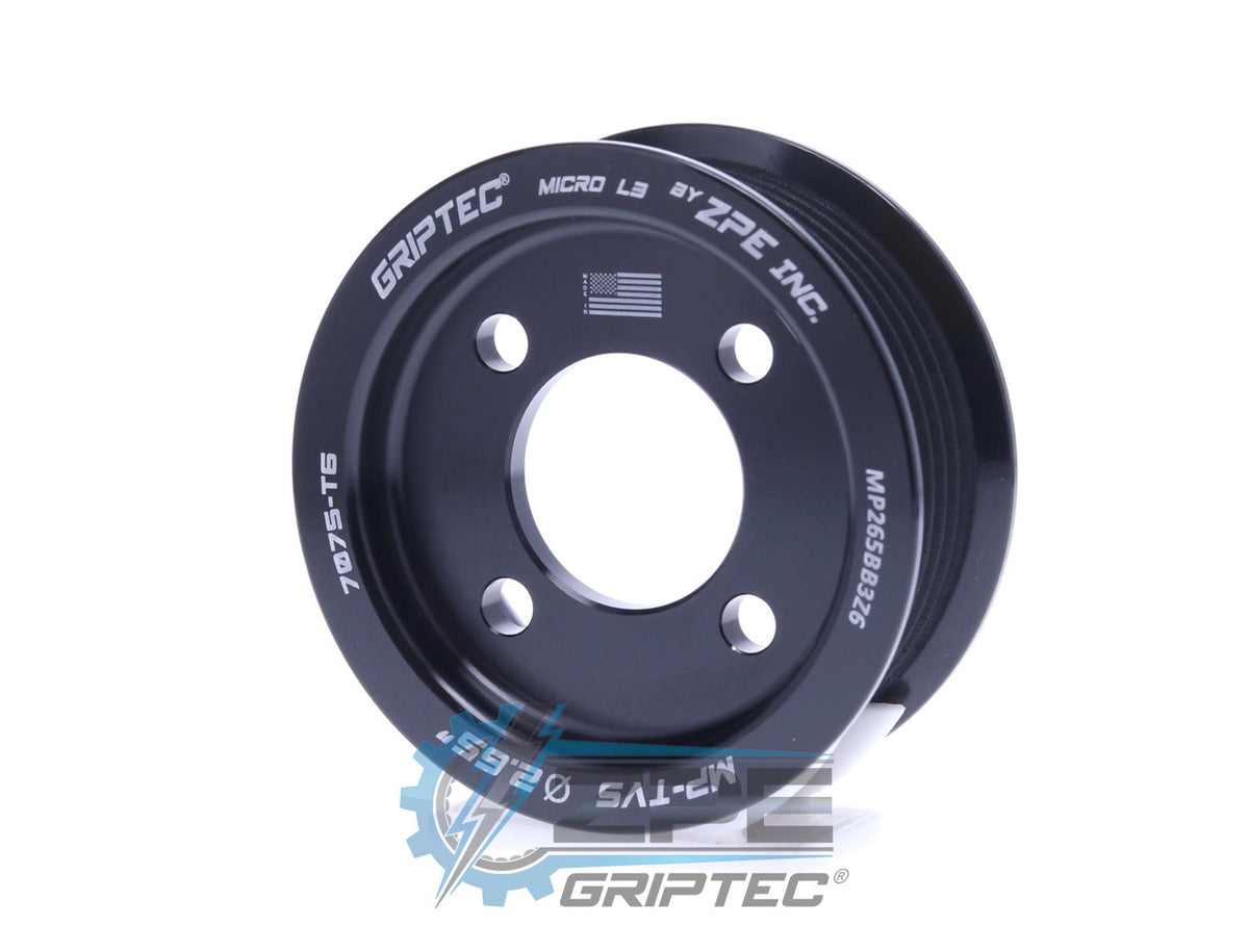 2.65" 6 Rib ZPE GripTec® 2pc Magnuson TVS L3 Black Pulley Only