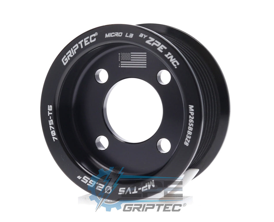 2.65" 8 Rib ZPE GripTec® 2pc Magnuson TVS L3 Black Pulley Only
