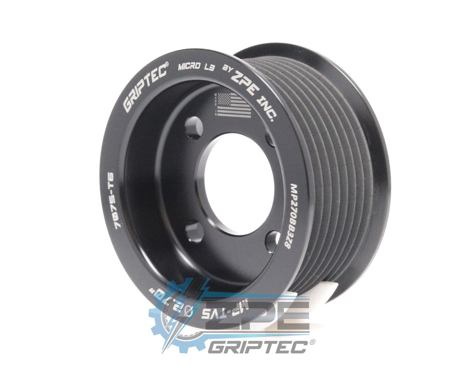 2.70" 8 Rib ZPE GripTec® 2pc Magnuson TVS L3 Black Pulley Only