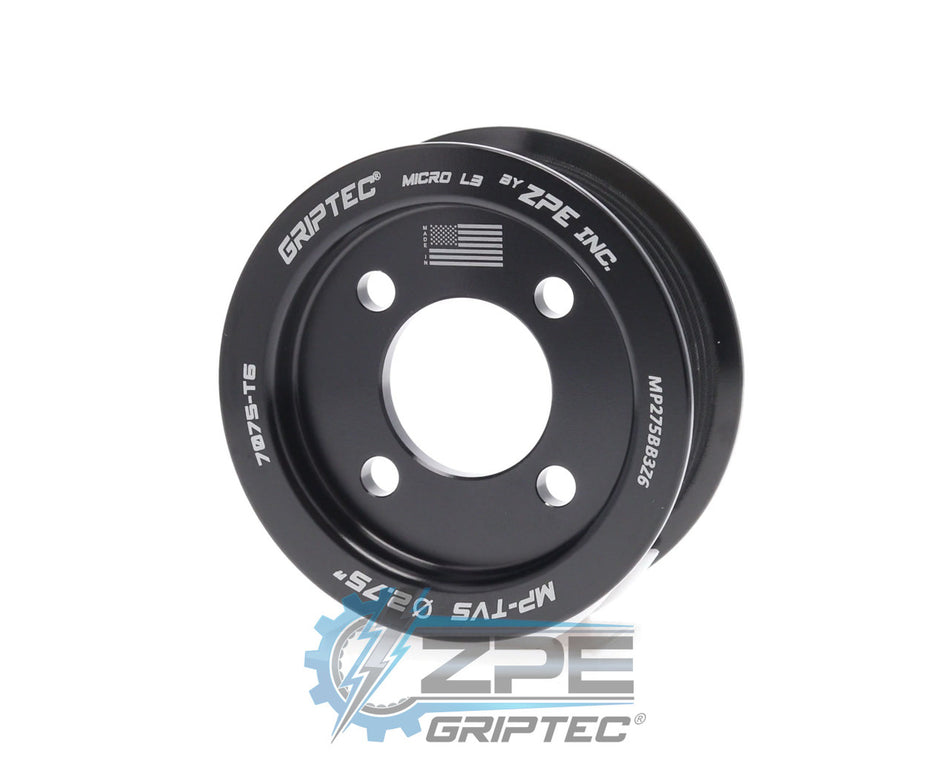 2.75" 6 Rib ZPE GripTec® 2pc Magnuson TVS L3 Black Pulley Only