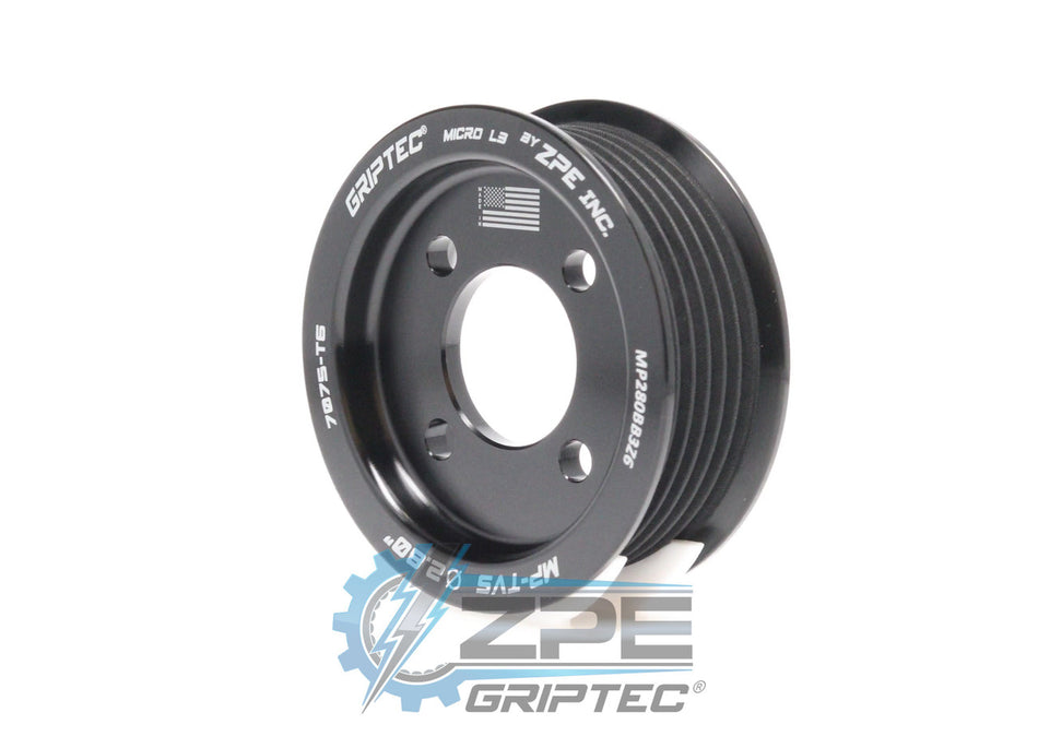 2.80" 6 Rib ZPE GripTec® 2pc Magnuson TVS L3 Black Pulley Only