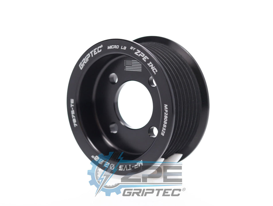 2.80" 8 Rib ZPE GripTec® 2pc Magnuson TVS L3 Black Pulley Only