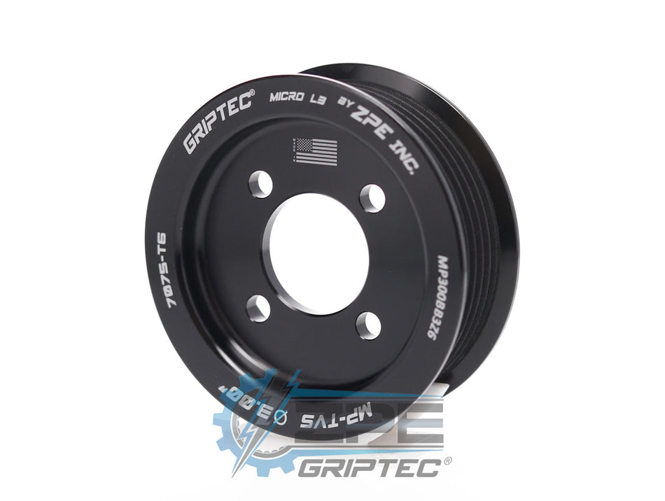 3.00" 6 Rib ZPE GripTec® 2pc Magnuson TVS L3 Black Pulley Only